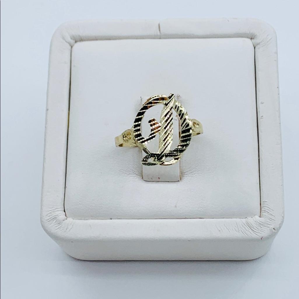 10k Solid Gold Ring Initial D Size 7